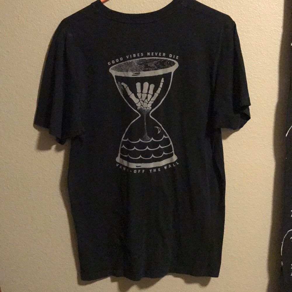"Good Vibes Never Die" vans t shirt